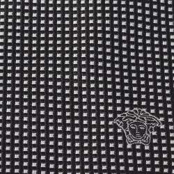 Versace Monochrome Square Pattern Silk Tie