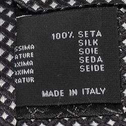 Versace Monochrome Square Pattern Silk Tie