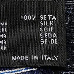 Versace Dark Blue Contrast Diagonal Striped Silk Tie