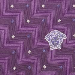 Pre Owned  Versace Purple Dotted Silk Tie