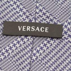 Versace Grey/Navy Blue Patterned Silk Tie