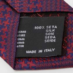Versace Red/Navy Blue Patterned Silk Tie