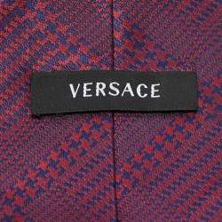 Versace Red/Navy Blue Patterned Silk Tie