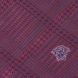 Versace Red/Navy Blue Patterned Silk Tie