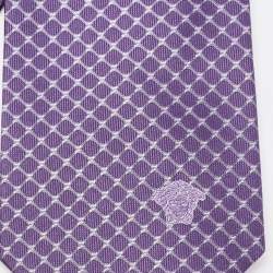 Pre Owned Versace Purple Patterned Silk Tie