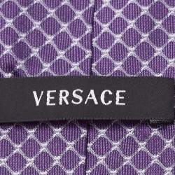 Pre Owned Versace Purple Patterned Silk Tie