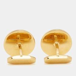 Pre Owned Versace Medusa Gold Tone Cufflinks