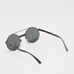 Pre Owned Versace Black VE 2210 Round Sunglasses