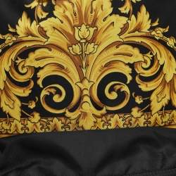 Pre Owned Versace Black/Yellow Baroque Nylon and Leather Medusa Backpack