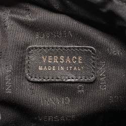 Pre Owned Versace Black/Yellow Baroque Nylon and Leather Medusa Backpack