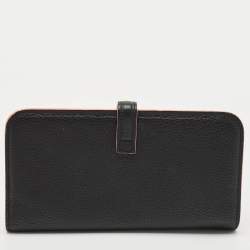Versace Black Leather Medusa Long Wallet