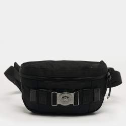 Pre Owned Versace La Medusa Black Nylon Belt Bag