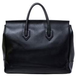 Pre Owned Versace Black Leather Palazzo Empire Tote