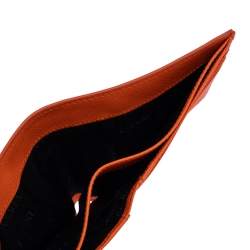 Versace Neon Orange Leather Bifold Wallet