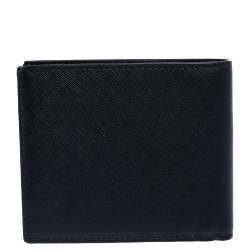 Versace Black Leather Bifold Wallet