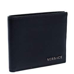 Versace Black Leather Bifold Wallet