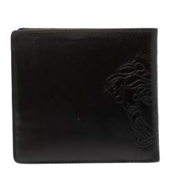 Versace Black Leather Medusa Bifold Wallet