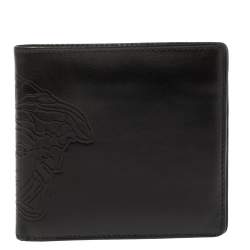 Versace Black Leather Medusa Bifold Wallet