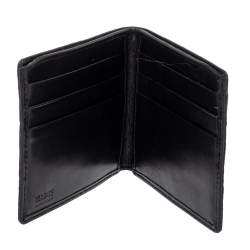 Versace Black Ostrich Leg Bifold Wallet