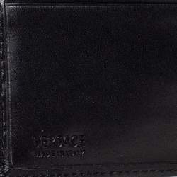 Versace Black Ostrich Leg Bifold Wallet