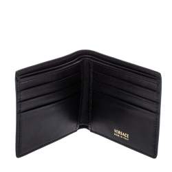 Versace Black Leather Medusa Bifold Wallet