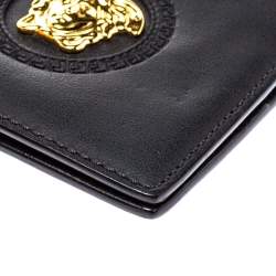 Versace Black Leather Medusa Bifold Wallet