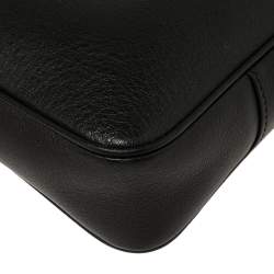 Versace Black Leather Perforated Medusa Wristlet Clutch