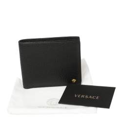 Versace Black Leather Medusa Bifold Wallet