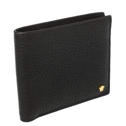 Versace Black Leather Medusa Bifold Wallet