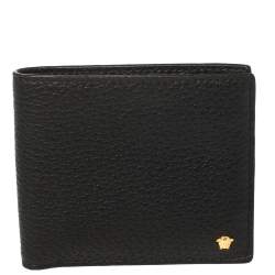 Versace Black Leather Medusa Bifold Wallet