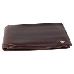 Versace Brown Leather Medusa Bifold Wallet