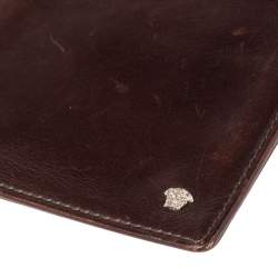 Versace Brown Leather Medusa Bifold Wallet