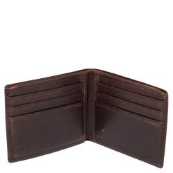Versace Brown Leather Medusa Bifold Wallet