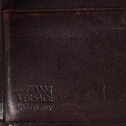 Versace Brown Leather Medusa Bifold Wallet