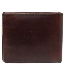 Versace Brown Leather Medusa Bifold Wallet