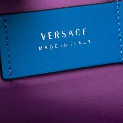 Versace Azure Blue Nylon La Medusa Messenger Bag