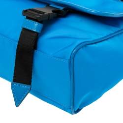 Versace Azure Blue Nylon La Medusa Messenger Bag