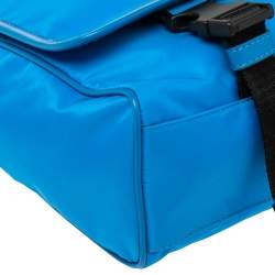 Versace Azure Blue Nylon La Medusa Messenger Bag