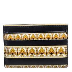 Versace Multicolor Leather Printed Card Case