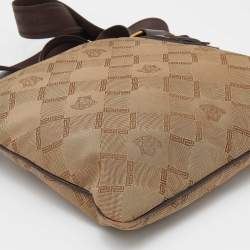 Versace Beige Canvas Crossbody Bag