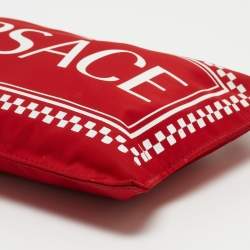 Versace Red/Black Logo Nylon Slim Pouch