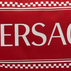 Versace Red/Black Logo Nylon Slim Pouch