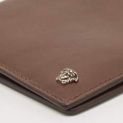 Versace Brown Leather Medusa Bifold Wallet