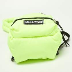 Versace Neon Yellow Nylon Sling Bag