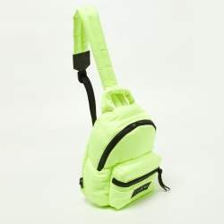 Versace Neon Yellow Nylon Sling Bag