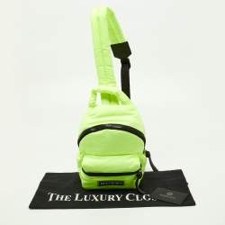 Versace Neon Yellow Nylon Sling Bag
