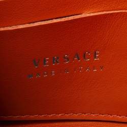 Versace Orange Nylon and Leather 'La Medusa' Messenger Bag