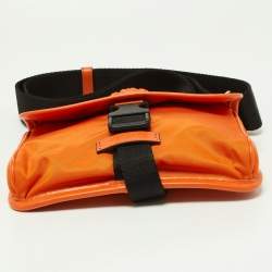 Versace Orange Nylon and Leather 'La Medusa' Messenger Bag