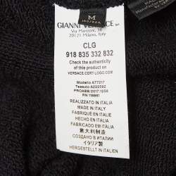 Pre Owned Versace Black Medusa Logo Embroidered Cotton Sweatshirt M