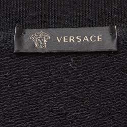 Pre Owned Versace Black Medusa Logo Embroidered Cotton Sweatshirt M